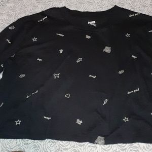 Pink crop top long sleeve